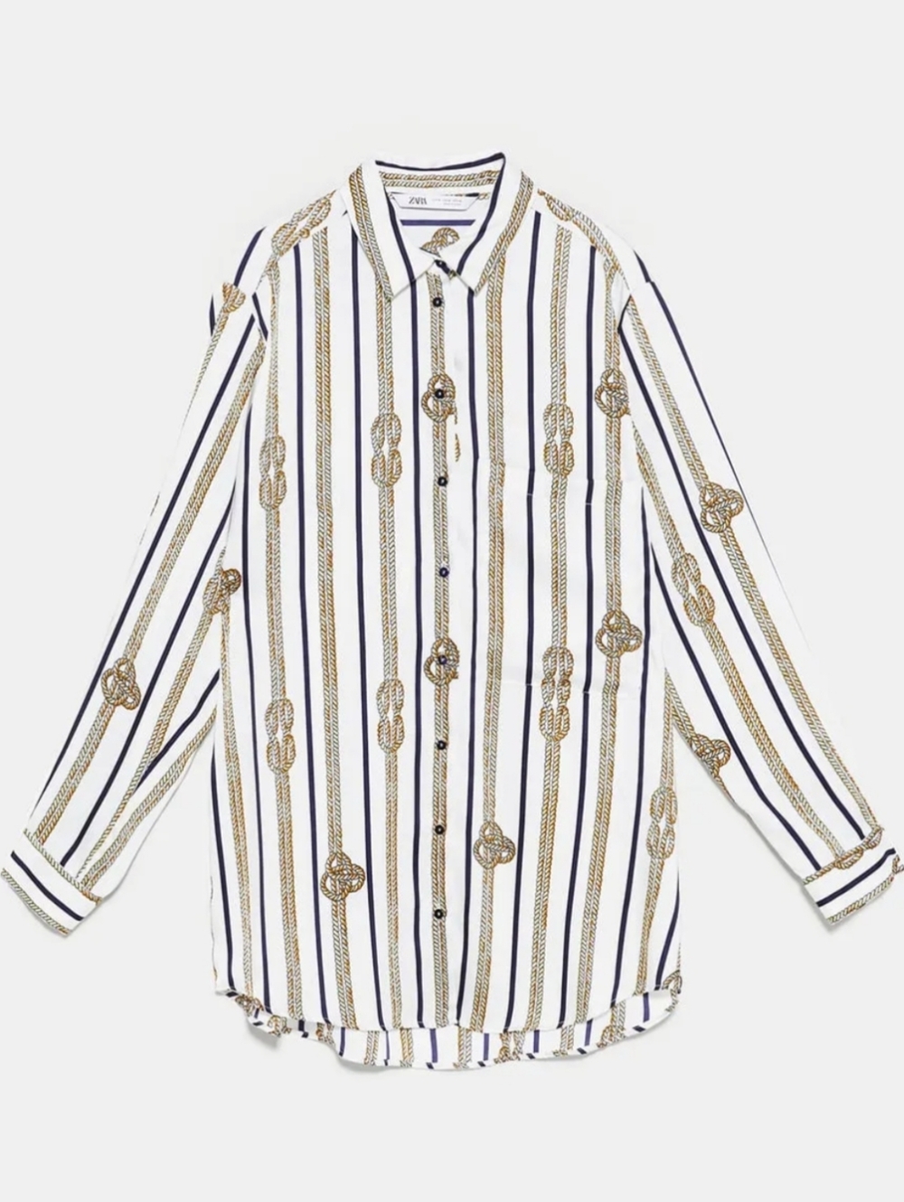 Zara striped blouse, rope knot print satin oversized